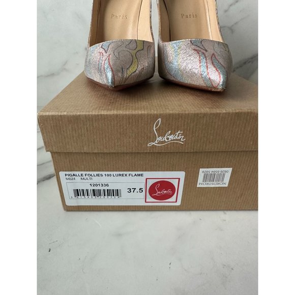 CHRISTIAN LOUBOUTIN Pigalle 109 Lurex Flame Heels Size 37.5 - Picture 9 of 9